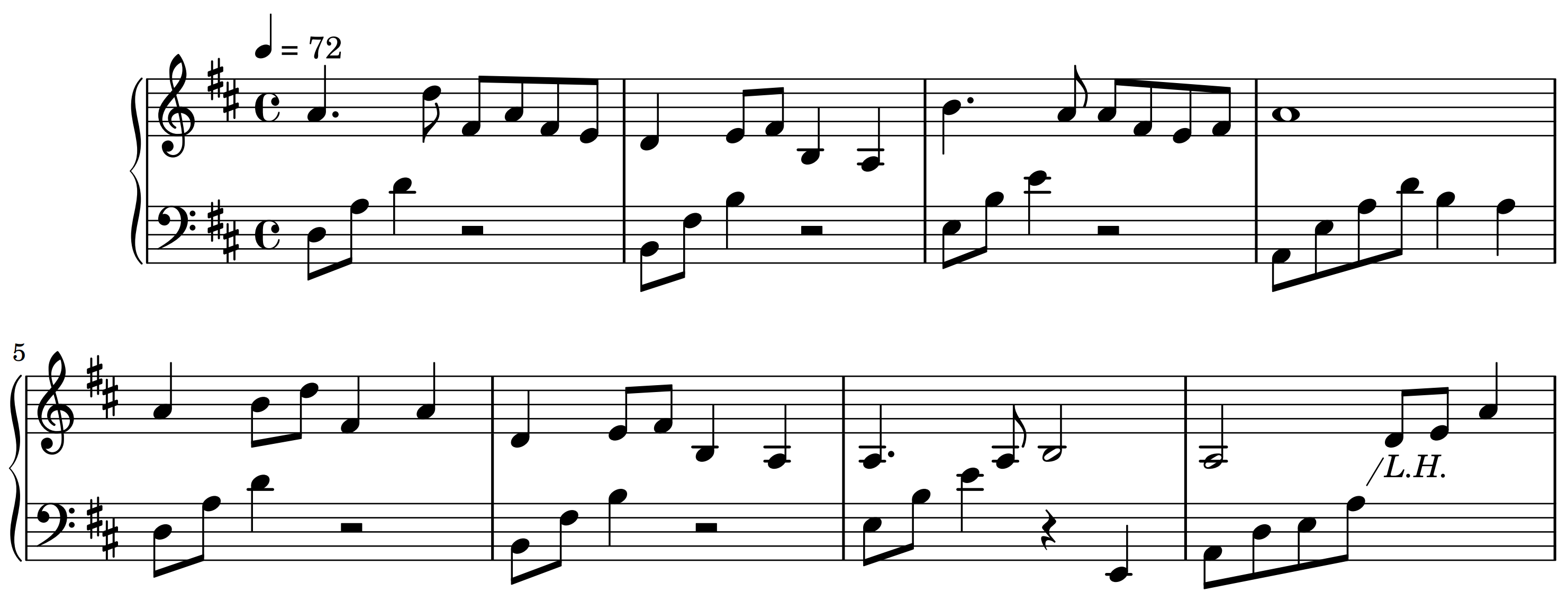 速度為 72 的樂曲 (烏蘇里船歌節錄)
