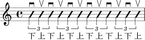 吉他三連音交替快速刷弦