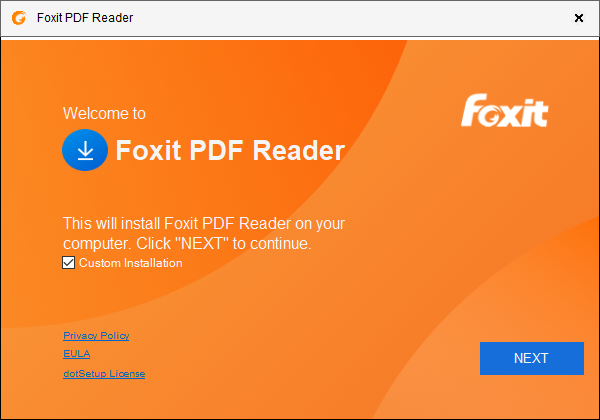Foxit Reader 安裝程式的歡迎畫面