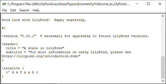 LilyPond 的版本號