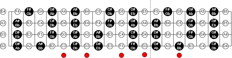 八度曼陀林至十九品的指板