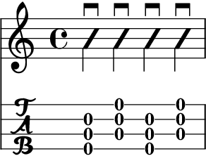 加入強弱的四分音符刷弦