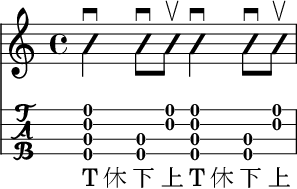 烏克麗麗四分音符及八分音符刷弦 (短刷)
